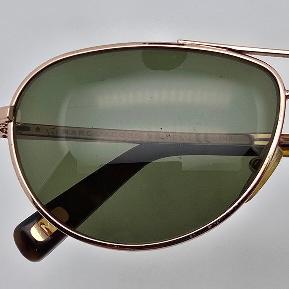 Marc Jacobs MJ 351/S Rose Gold Frame Green Lens Aviator Sunglasses Italy 57mm